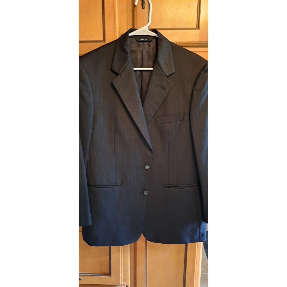 Brooks Brothers Mens Navy Pinstripe Wool Suit Jacket Blazer Made in Italy 42